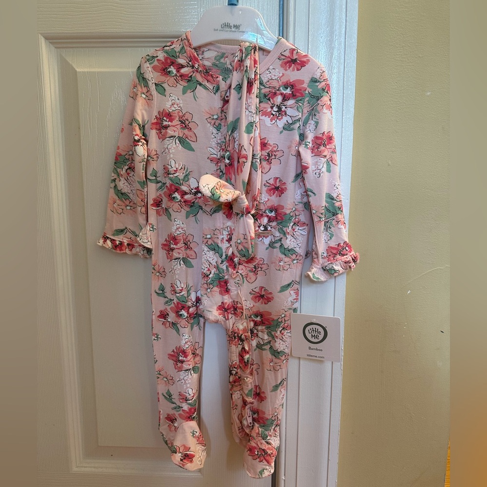 Little me Bamboo sleeper with bow